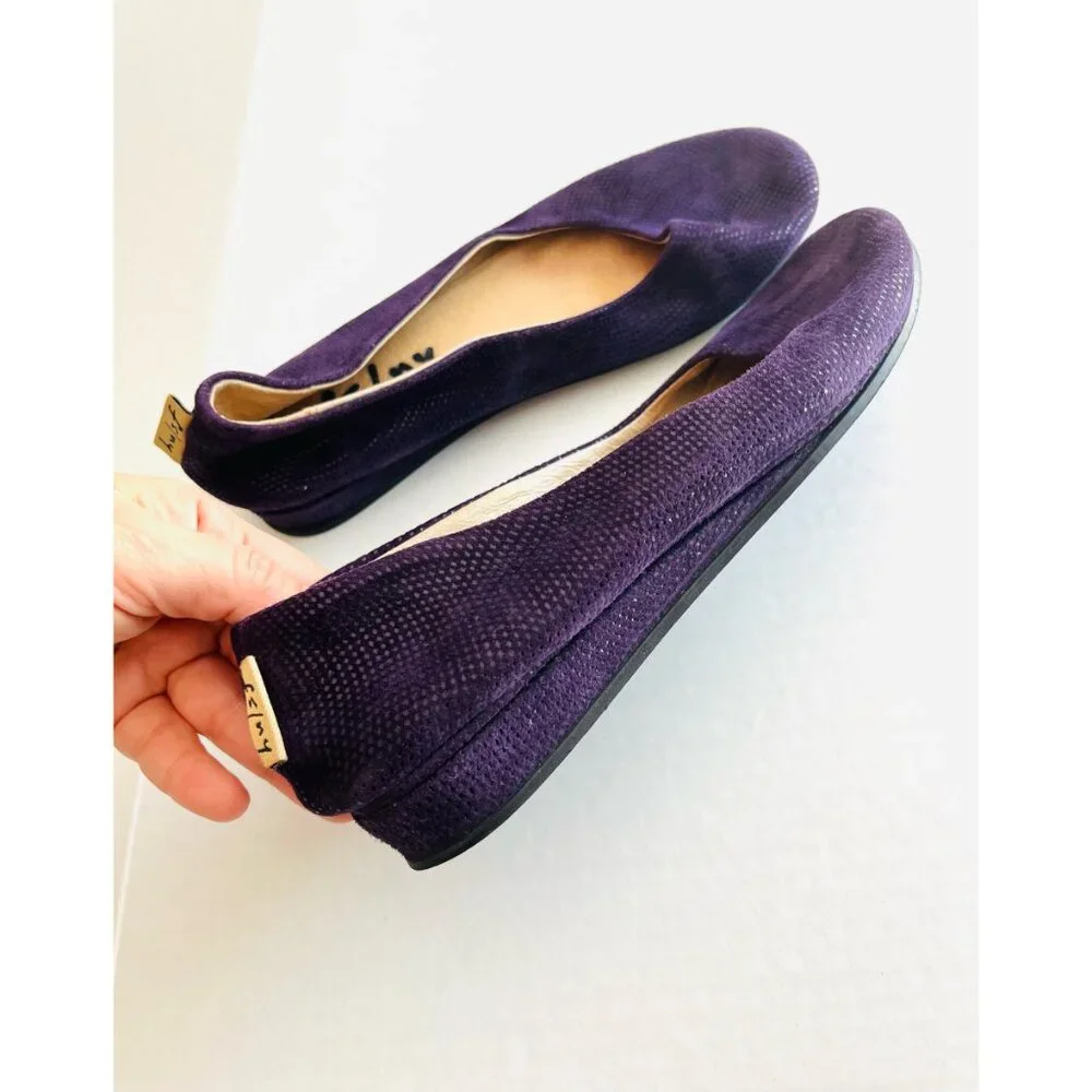 French Sole FS/NY Sz 38 Purple Suede Leather Slip-on Wedge Heel Shoes Flats‎ - Picture 8 of 8